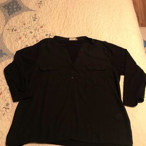 A La Tzarina blouse, XL, Black, Sheer front